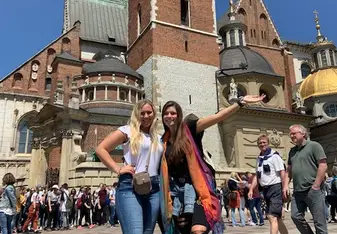 Class field trip to Wawel Castle, located in the central Kraków