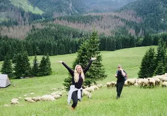 Hiking up to the job of the Tatra mountains 