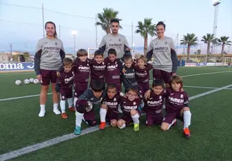 Me with the youth team I coach at Villarreal CF.