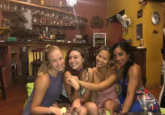 Enjoying some cocktails with some new friends