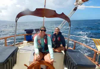 Me at the helm of the ship.