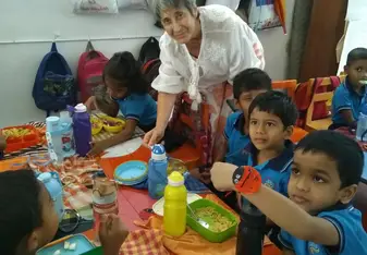 At preschool lunch