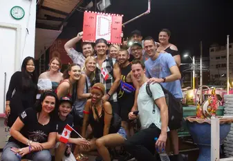Our TEFL group supporting one of our members at a Muay Thai match in Hua Hin