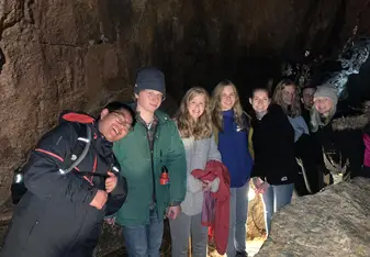 Picture of group at night in Dublin