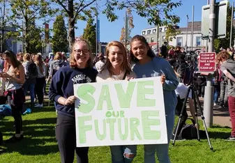 Me and my roommates supporting the climate strike in Galway. 