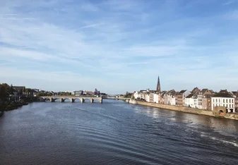 The oldest bridge in the Netherlands in Maastricht 