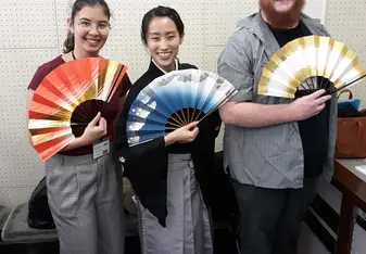 Some of us at a cultural fair in Osaka