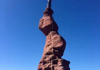 Standing on top of the sandstone tower Ancient Art