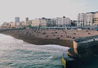 A rare day of sun in Brighton spent well along the rocky beach.