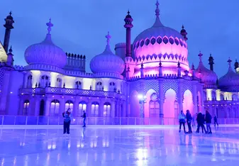 Brighton Pavilion Ice Skating Rink, at Night 