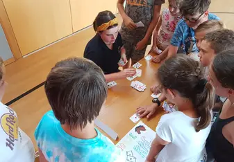 Casino games with the children at camp!
