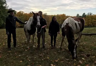 During our workshop with communicating with horses! 