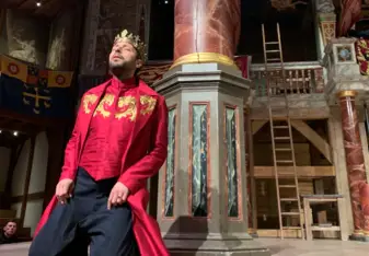 Actor in a Shakespeare play at the Globe Theatre