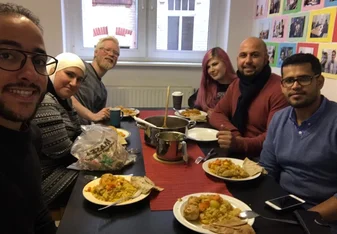 Picture of one of our staff lunches