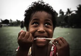 Sweet kiddo, Nessy, who we met at our homestay village in Fiji