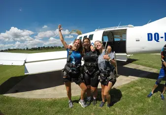 Sky diving in Fiji
