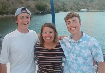 this is me with my captain and my best friend from the trip.