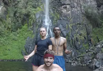 Beautiful waterfall deep in the Sabi mountains 