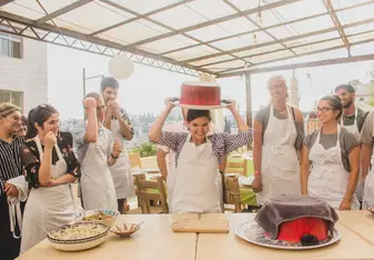 Cooking class at Beit Sitti in Amman, Jordan.