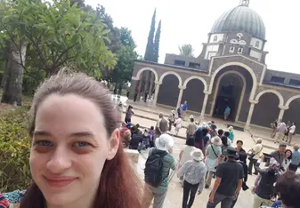  The Church of Beatitudes where Jesus historically spoke. This is a Roman Catholic Church near Capernaum.