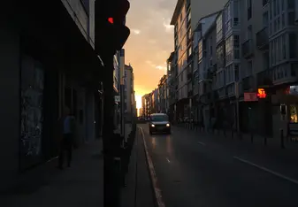 Morning walk to work