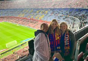 A few friends and I at a FC Barcelona match