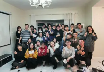 With my friends on the new year