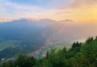 A picture of the beautiful landscape on top of Harder Kulm in Interlaken, Switzerland!