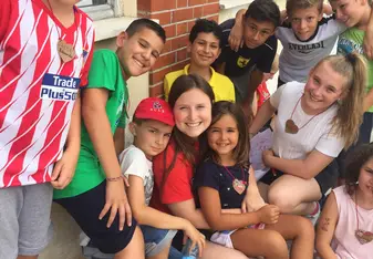 Happy faces during a camp scavenger hunt! 