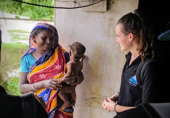 A picture of my team interviewing one of our neighbours to better understand the issues faced by farming communities in Phulnakara, Bhubaneswar India  