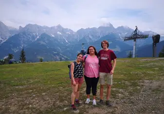 An outlook area ontop of a local Mountain in Austria!