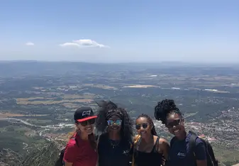 After a few LONG hours, steep hills, and LOTS of walking we made it to the top