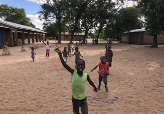 Some of the students from Nkope elementary school 
