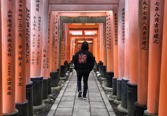 Walking through the gates of Fushimi Inari-taisha 