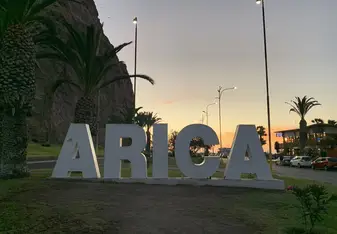 Arica sign in the center