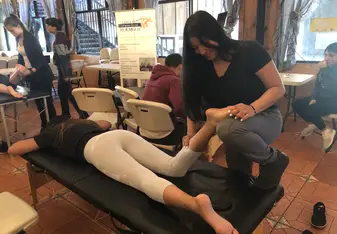 Learning physical therapy techniques 