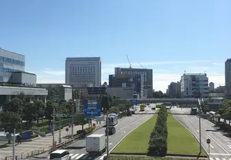 A view of some of the roads and buildings not far from the KUIS campus