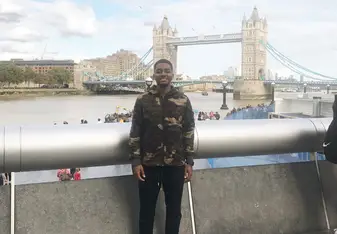 This is myself when I first arrived to London by the Tower Bridge