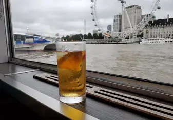 a cup of tea on the boat party