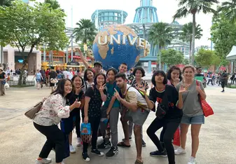 Me in Singapore with some of my students on a school trip