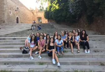 Friends on the steps