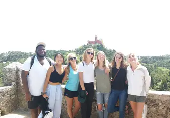 Some of my fellows and I at Castelo dos Mouros