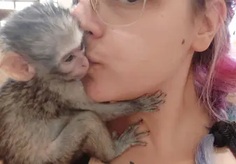 Aine loves to receive many kisses and she always hugs us  