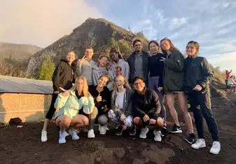 Sunrise hike up Mt Batur with the other volunteers 