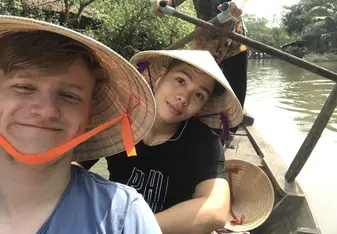 Nick Zander and Duy Anh on the Mekong