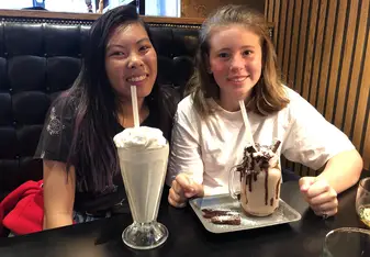 Ice cream with my new friend from Denmark