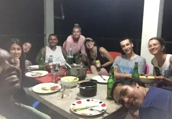 Average family dinners out on the balcony. 