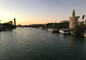 Guadalquivir River and Torre del Oro in Seville, Spain