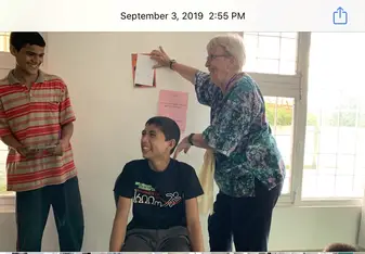 teaching at the orphanage