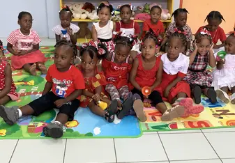 Pre-school students on Valentine’s Day 